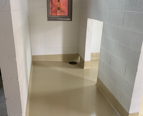 Commercial Epoxy Flooring installation at animal humane society building kennel area