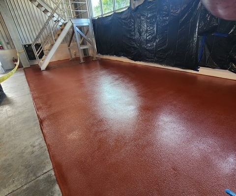 Epoxy flooring installation in Paso Robles California Brewery