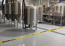 Epoxy flooring installation in Fredericksburg Texas Brewery