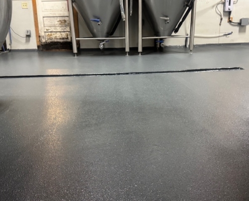 After Epoxy Flooring installation in Hamilton Montana Brewery