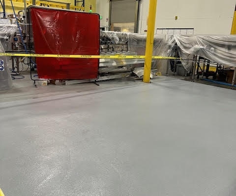 Epoxy flooring installation in Bend Oregon Humm Kombucha