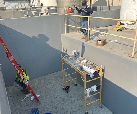 Epoxy flooring installation in Processing Waste Pit Washington