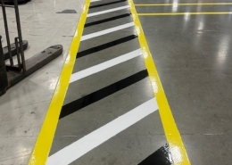 Stripe and Walkways epoxy flooring installation