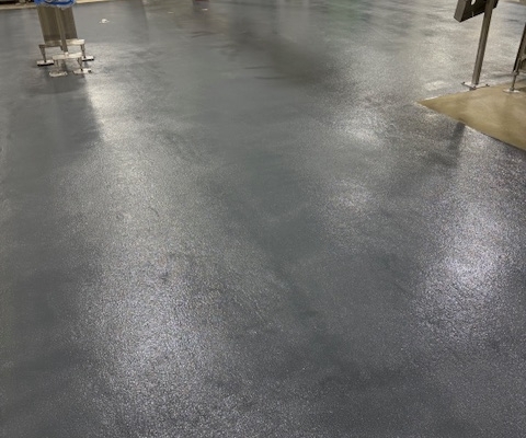 Epoxy flooring installation in Austin Texas Pasta plant