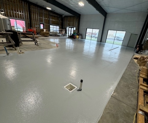 Epoxy flooring installation in Red Lodge Montana Brewery