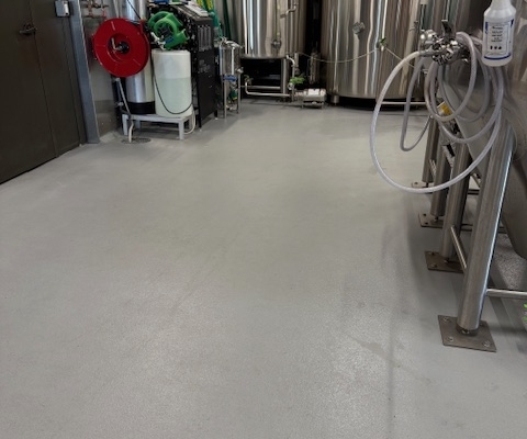 Epoxy Flooring installation in Westerville Ohio Brewery