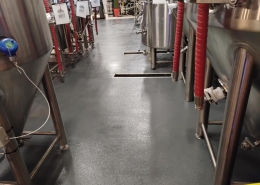 Epoxy flooring installation in Waxahachie Texas Brewery