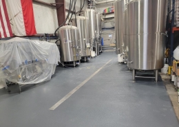 Epoxy flooring installation in Austin Texas Brewery