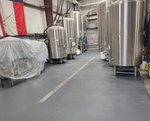 Epoxy flooring installation in Austin Texas Brewery